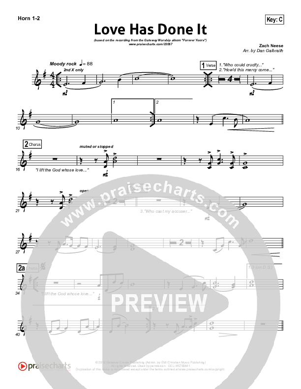 Love Has Done It Brass Pack (Gateway Worship)