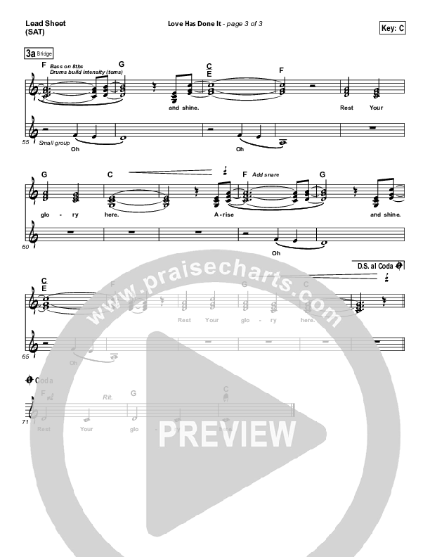 Love Has Done It Lead Sheet (Gateway Worship)