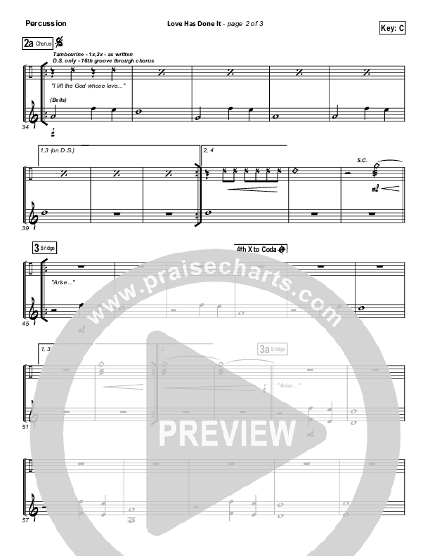 Love Has Done It Percussion (Gateway Worship)