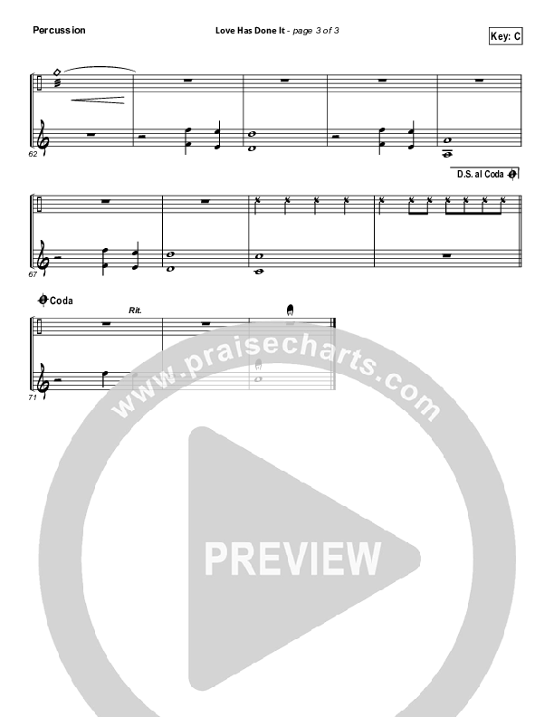 Love Has Done It Percussion (Gateway Worship)