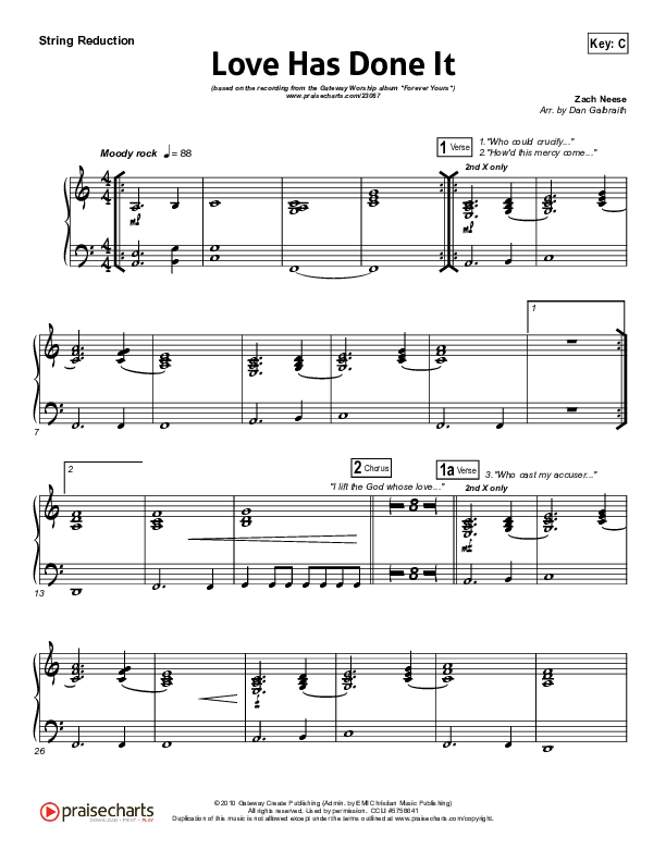 Love Has Done It String Pack (Gateway Worship)