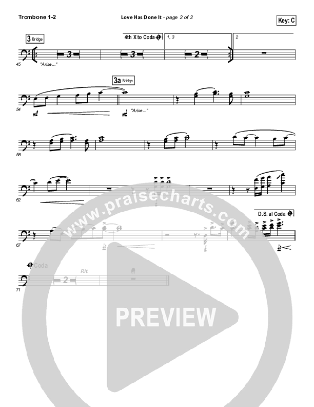 Love Has Done It Trombone 1/2 (Gateway Worship)