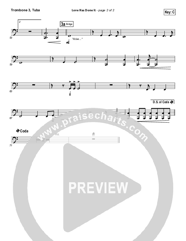 Love Has Done It Trombone 3/Tuba (Gateway Worship)