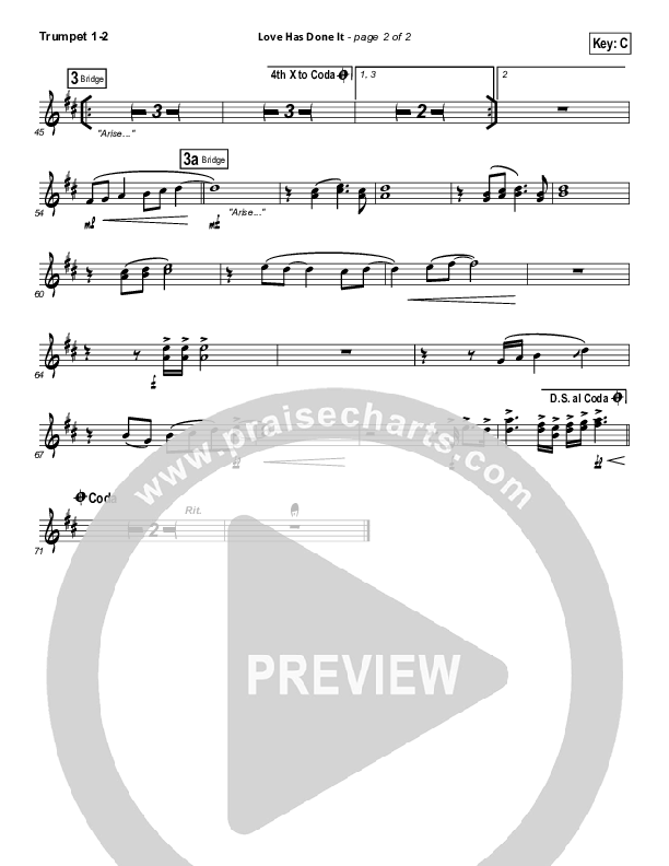 Love Has Done It Trumpet 1,2 (Gateway Worship)