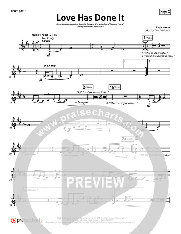 Love Has Done It Trumpet 3 (Gateway Worship)
