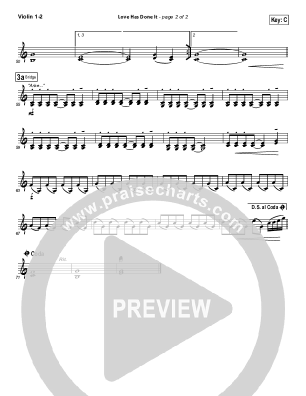 Love Has Done It Violin 1/2 (Gateway Worship)