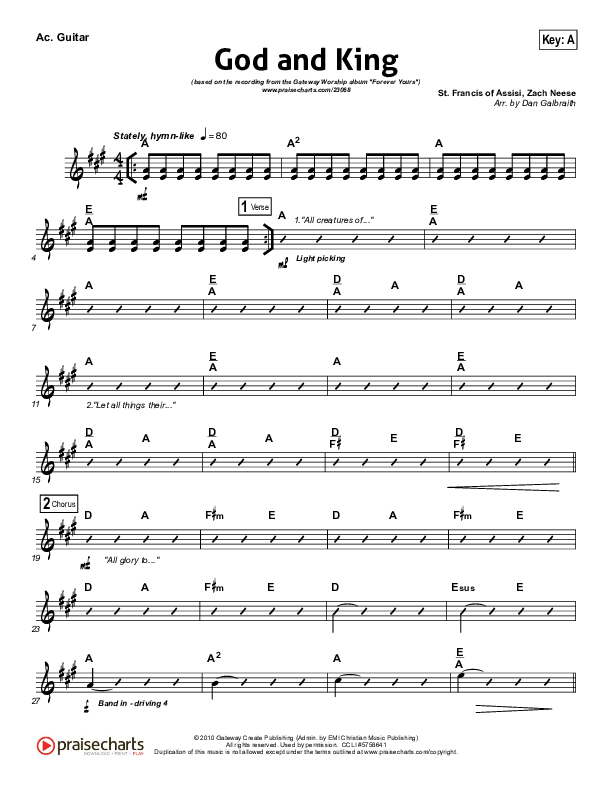 God And King Acoustic Guitar (Gateway Worship)