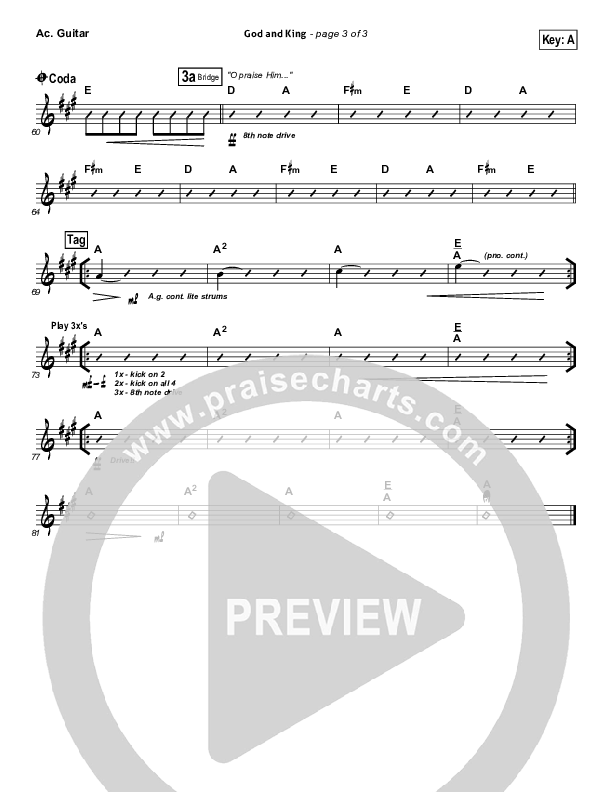 God And King Acoustic Guitar (Gateway Worship)