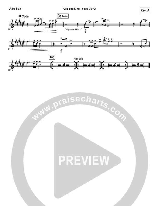 God And King Alto Sax (Gateway Worship)