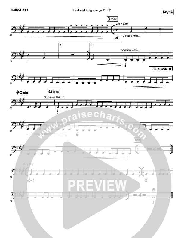 God And King Cello/Bass (Gateway Worship)