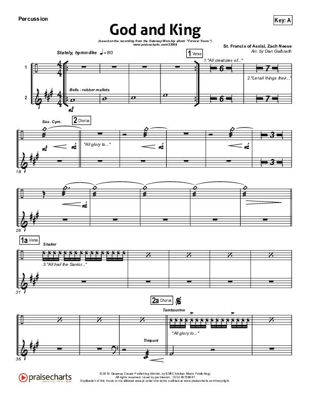 God And King Percussion (Gateway Worship)