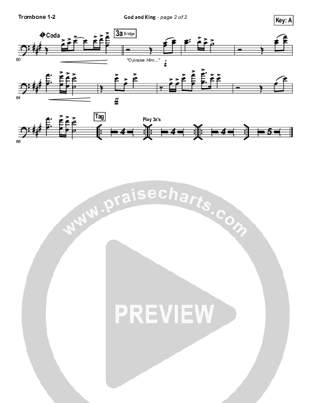 God And King Trombone 1/2 (Gateway Worship)