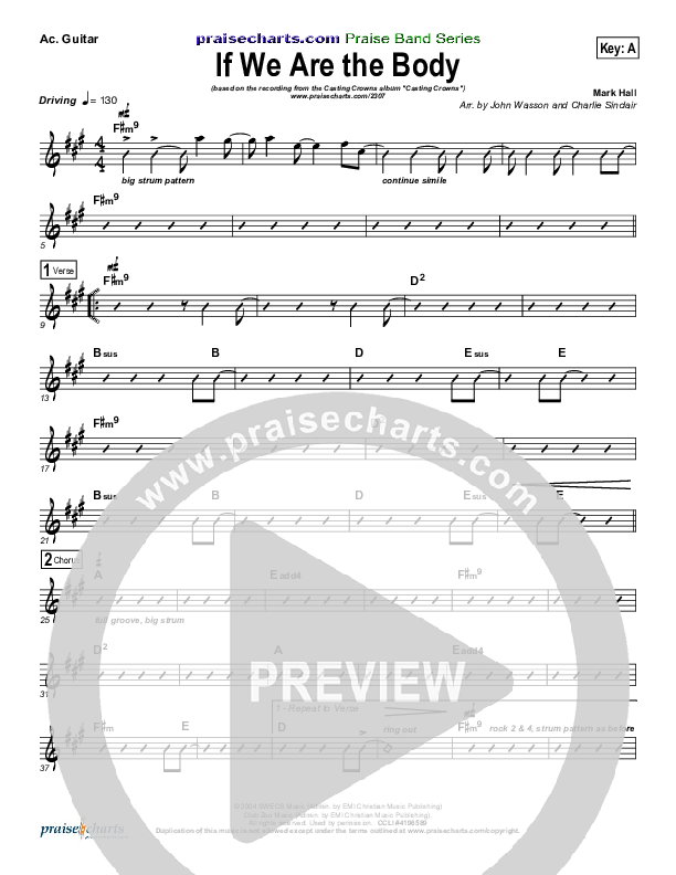 If We Are The Body Acoustic Guitar (Casting Crowns)