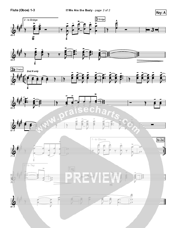 If We Are The Body Flute/Oboe 1/2/3 (Casting Crowns)