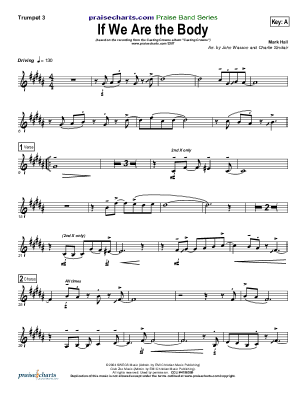 If We Are The Body Trumpet 3 (Casting Crowns)