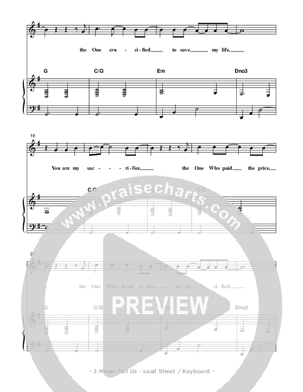 Never Fail Us Lead & Piano (Don Chapman)