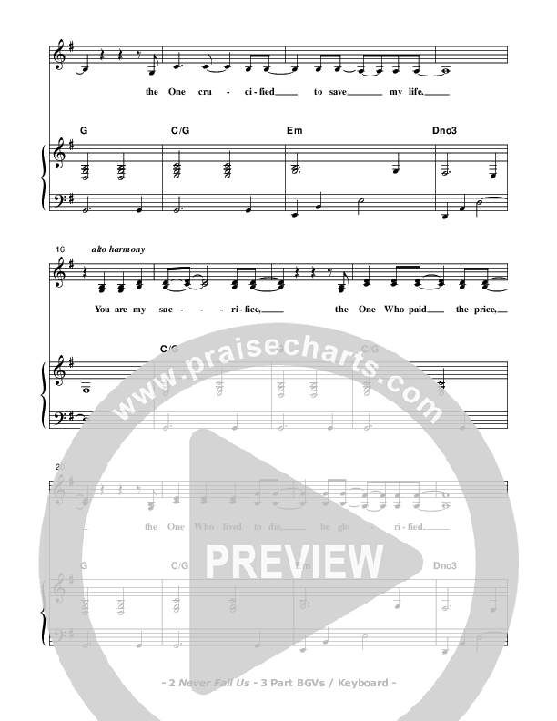 Never Fail Us Piano/Vocal (SAT) (Don Chapman)