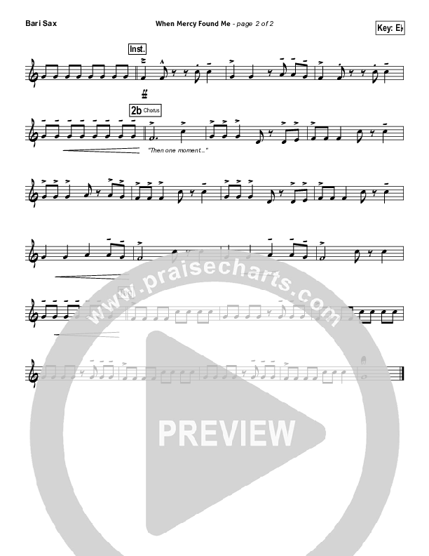 When Mercy Found Me Bari Sax (Rhett Walker Band)