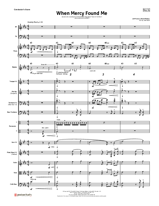 When Mercy Found Me Conductor's Score (Rhett Walker Band)