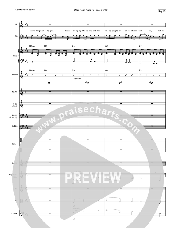 When Mercy Found Me Conductor's Score (Rhett Walker Band)