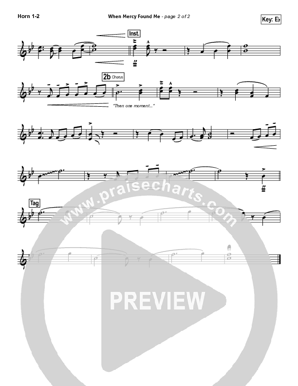 When Mercy Found Me French Horn 1/2 (Rhett Walker Band)