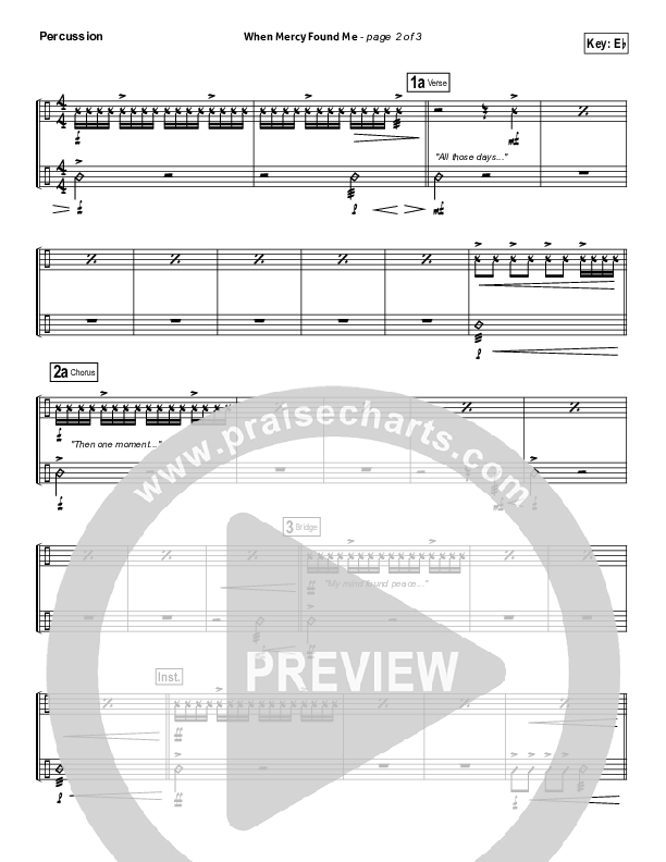 When Mercy Found Me Percussion (Rhett Walker Band)