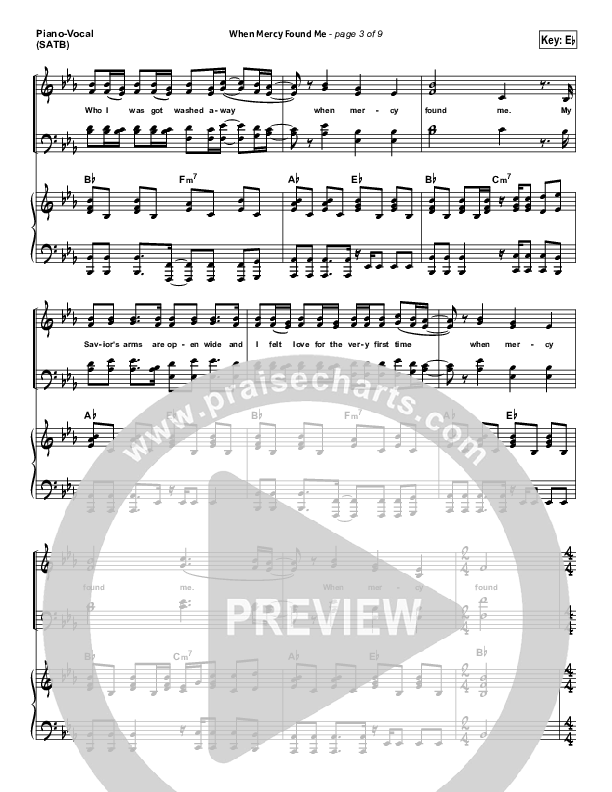 When Mercy Found Me Piano/Vocal (SATB) (Rhett Walker Band)