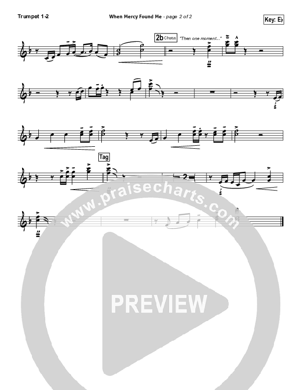 When Mercy Found Me Trumpet 1,2 (Rhett Walker Band)