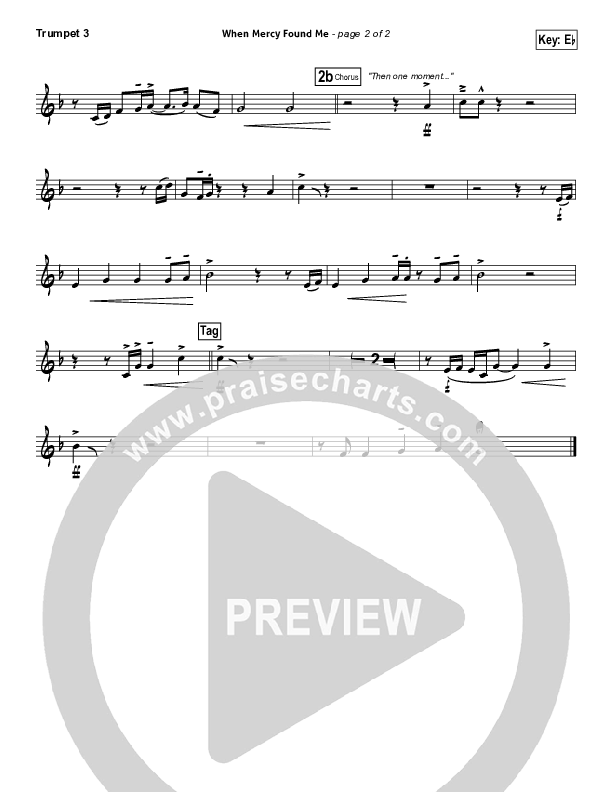 When Mercy Found Me Trumpet 3 (Rhett Walker Band)