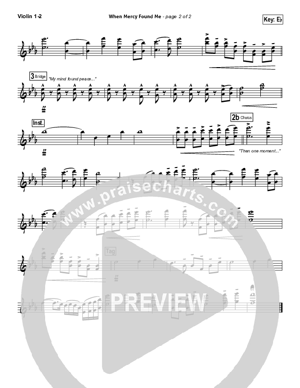 When Mercy Found Me Violin 1/2 (Rhett Walker Band)