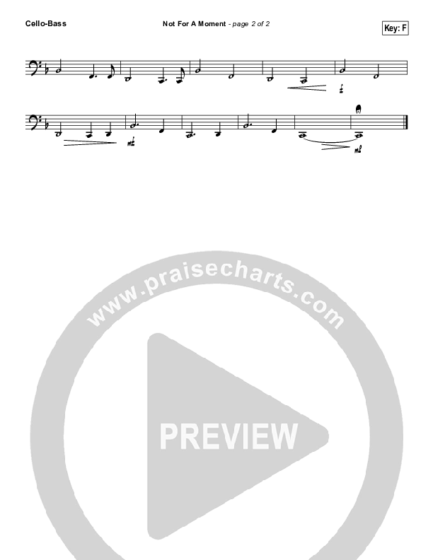 Not For A Moment (After All) Cello/Bass (Vertical Worship)