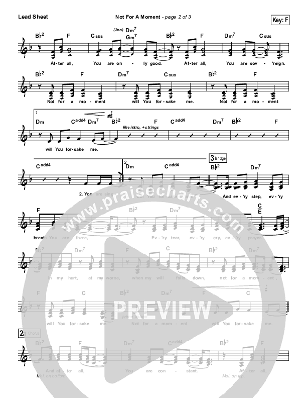 Not For A Moment (After All) Lead Sheet (Vertical Worship)