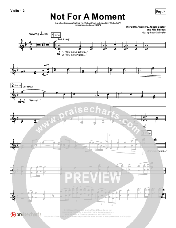 Not For A Moment (After All) Violin 1/2 (Vertical Worship)