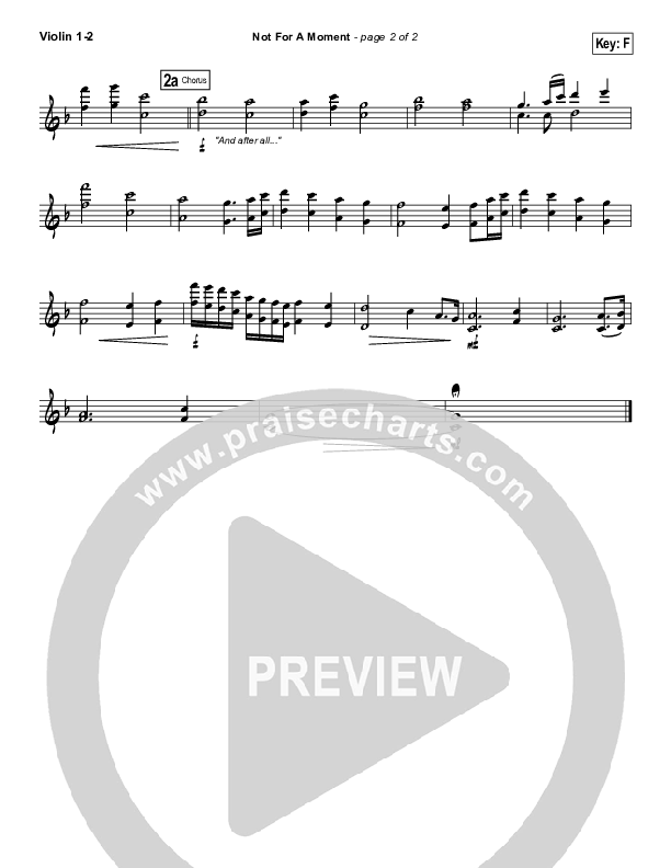 Not For A Moment (After All) Violin 1/2 (Vertical Worship)