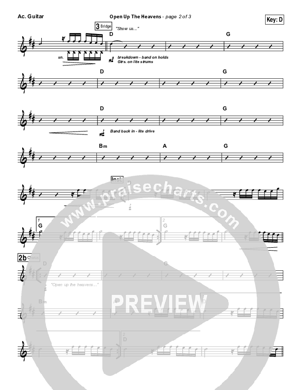 Open Up The Heavens Acoustic Guitar (Vertical Worship)