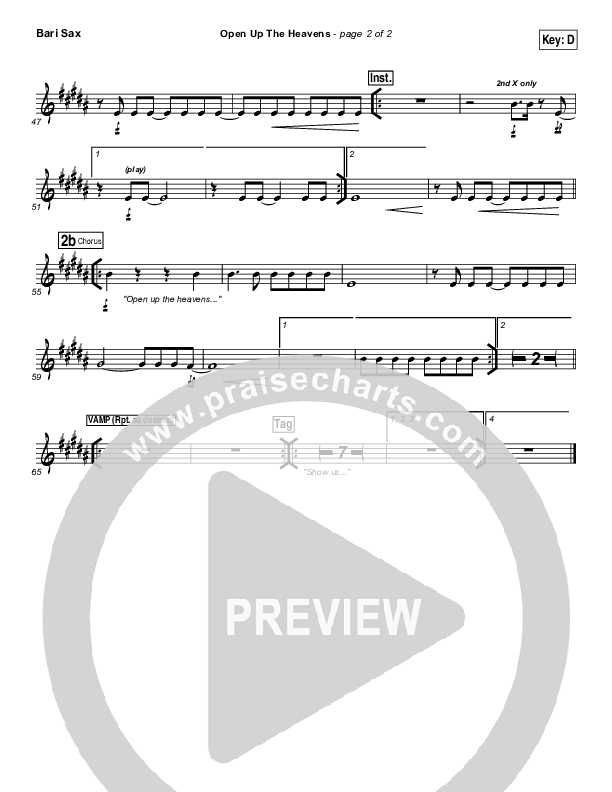 Open Up The Heavens Bari Sax (Vertical Worship)