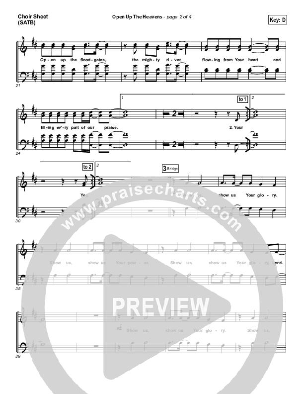 Open Up The Heavens Choir Sheet (SATB) (Vertical Worship)