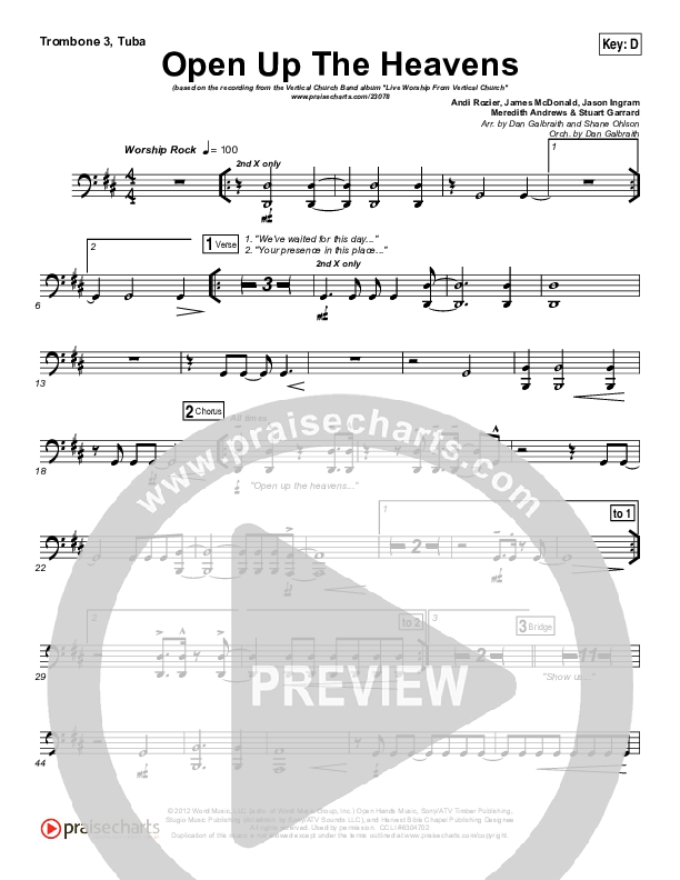 Open Up The Heavens Trombone 1,2 (Vertical Worship)