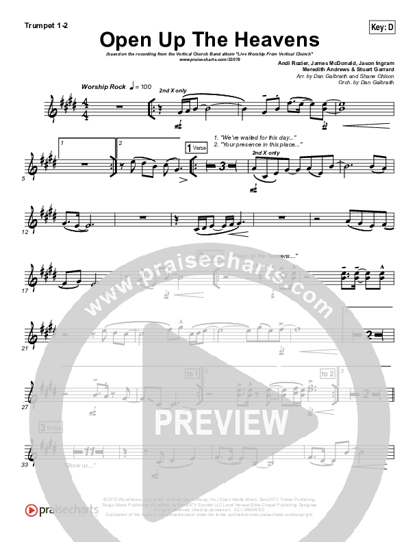 Open Up The Heavens Trumpet 1,2 (Vertical Worship)