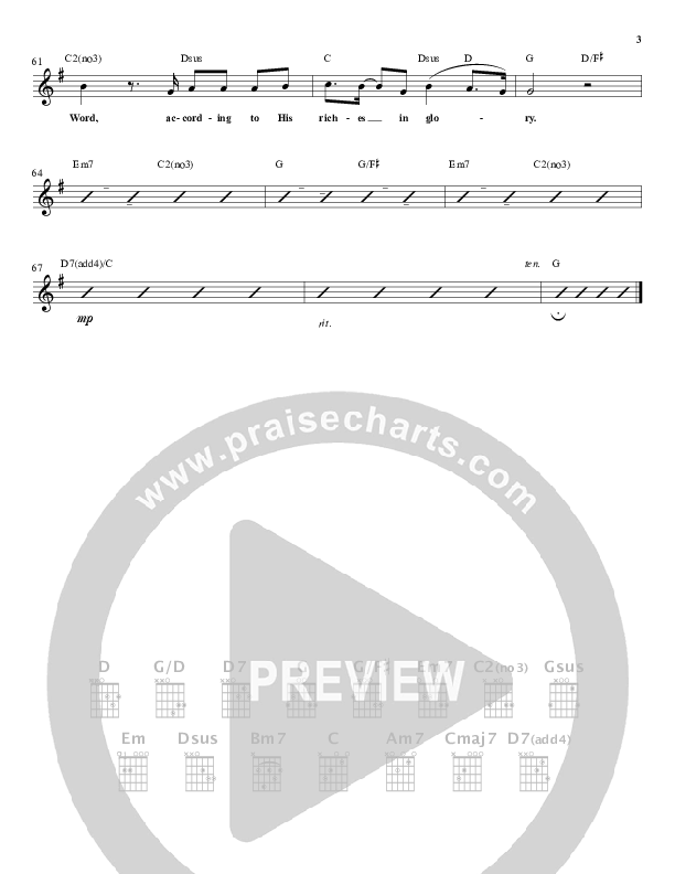 According To His Word Lead Sheet (Jared Anderson)