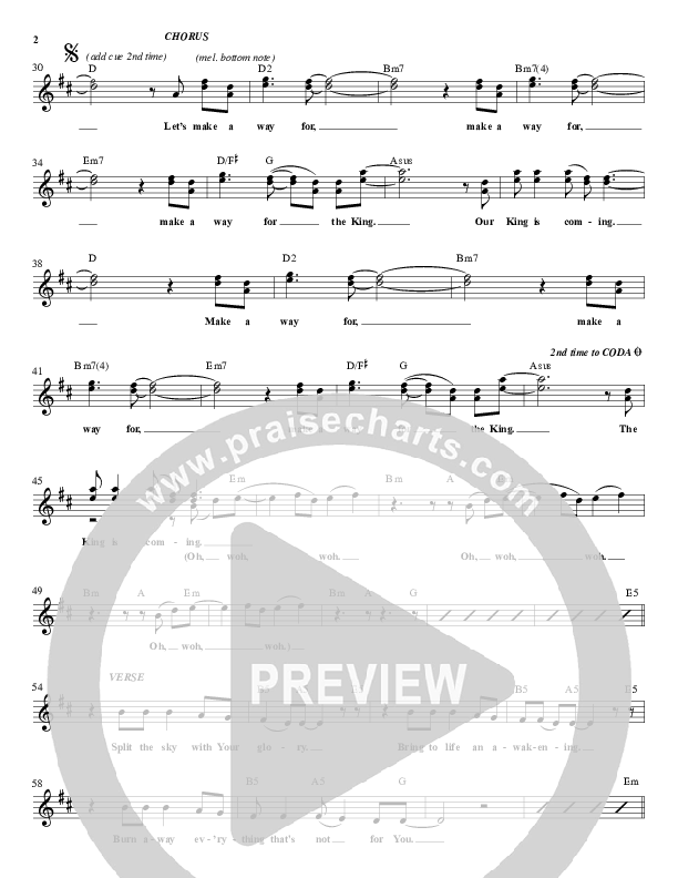 The King Is Coming Lead Sheet (Jared Anderson)