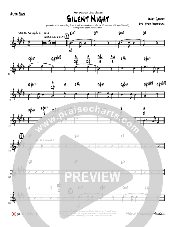Silent Night (Instrumental) Alto Sax (Brad Henderson)