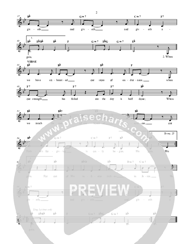 He Giveth More Grace Lead Sheet (Don Moen)