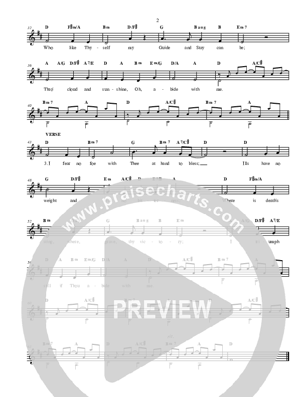 Abide With Me Lead Sheet (Don Moen)