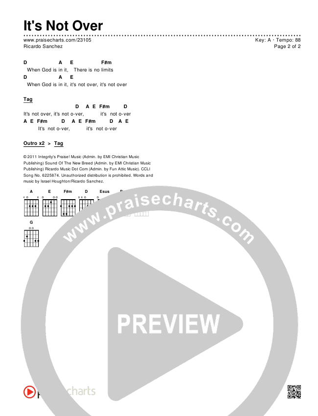 It's Not Over Chords & Lyrics (Ricardo Sanchez)