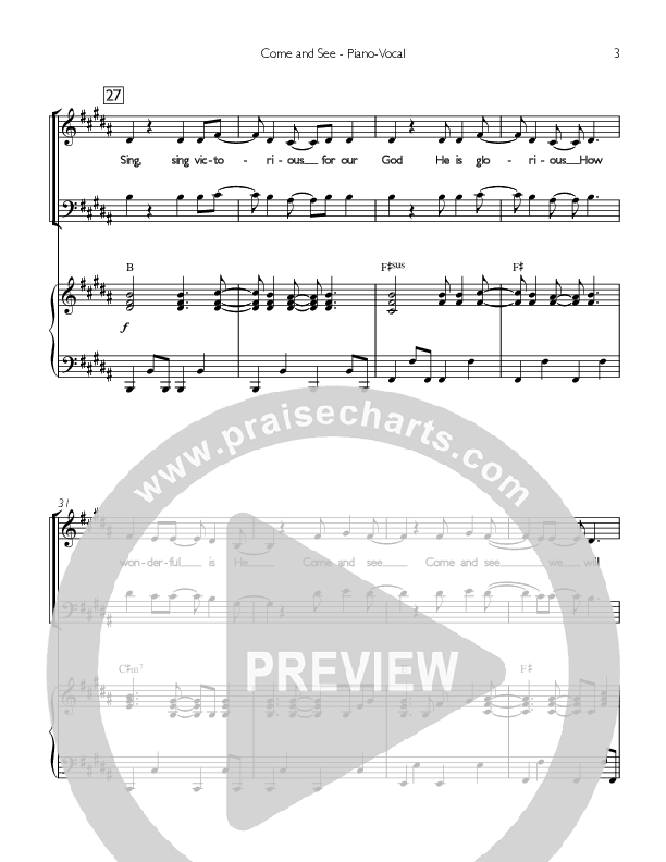Come And See Piano/Vocal (Concord Worship)
