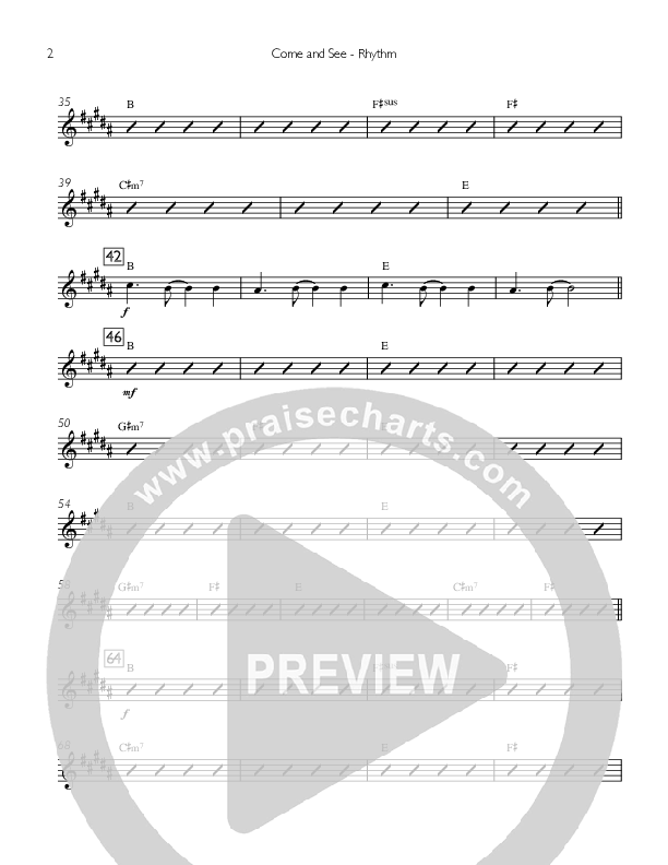 Come And See Rhythm Chart (Concord Worship)