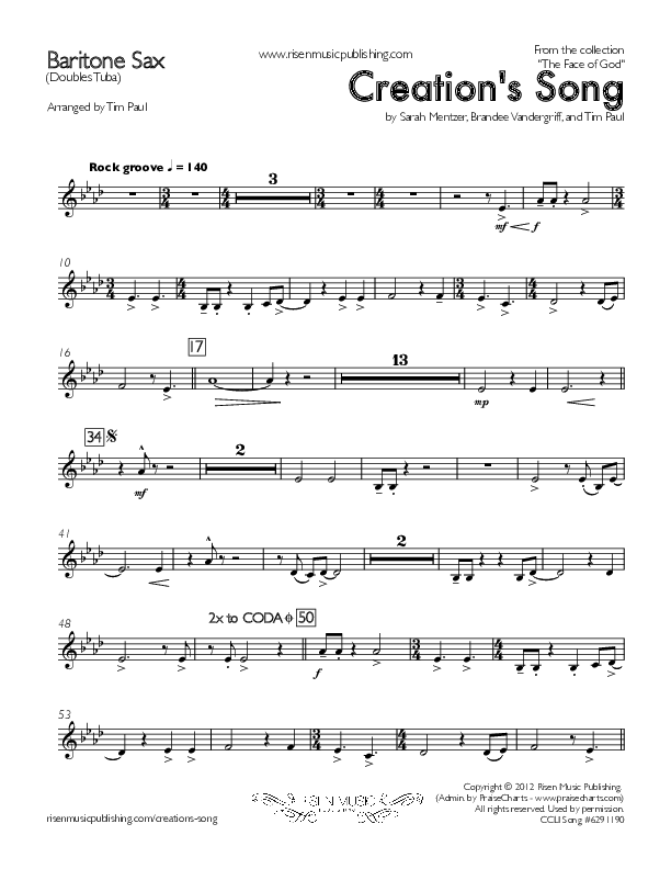 Creation's Song Bari Sax (Concord Worship)