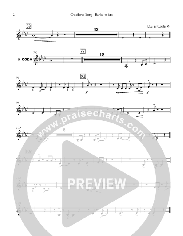 Creation's Song Bari Sax (Concord Worship)