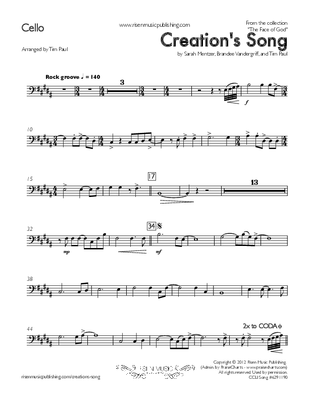 Creation's Song Cello (Concord Worship)